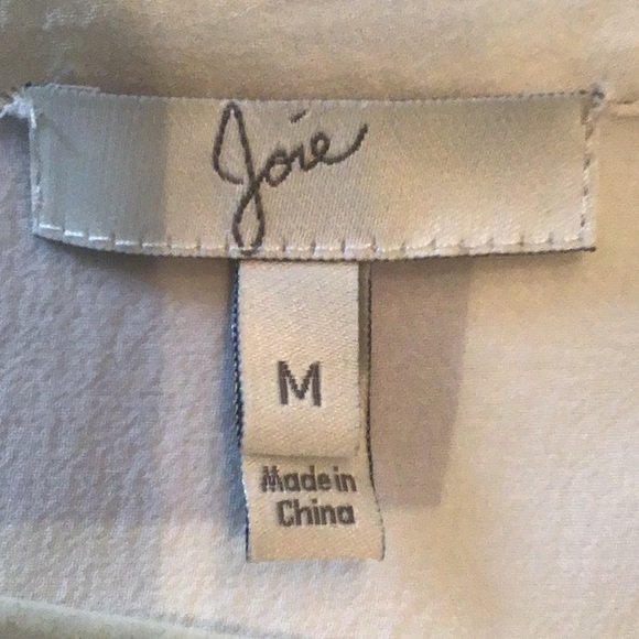 Blouse, Joie, sheer silk, button down, long sleeve - Picture 3 of 5